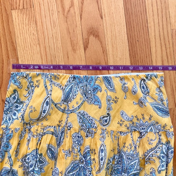 Women’s size medium Chaps yellow and blue paisley/floral patterned long skirt - Picture 6 of 7